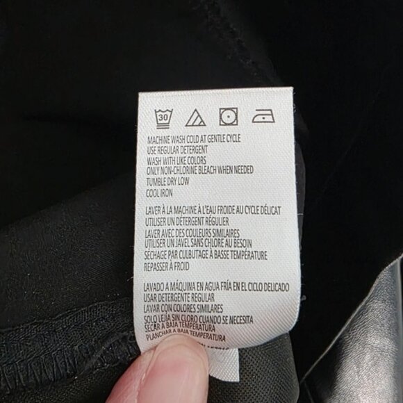 H by Halston Vegan Leather Black Cropped Ankle Pants XL - Picture 12 of 16